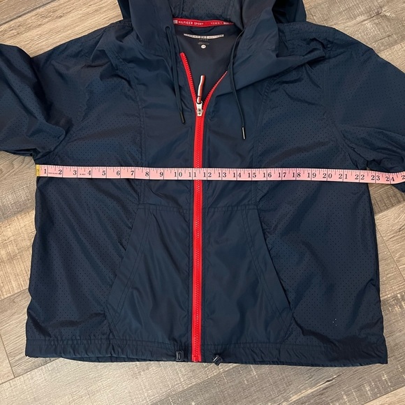 Tommy Hilfiger Black and Red womens L windbreaker Jacket EUC - Picture 8 of 8